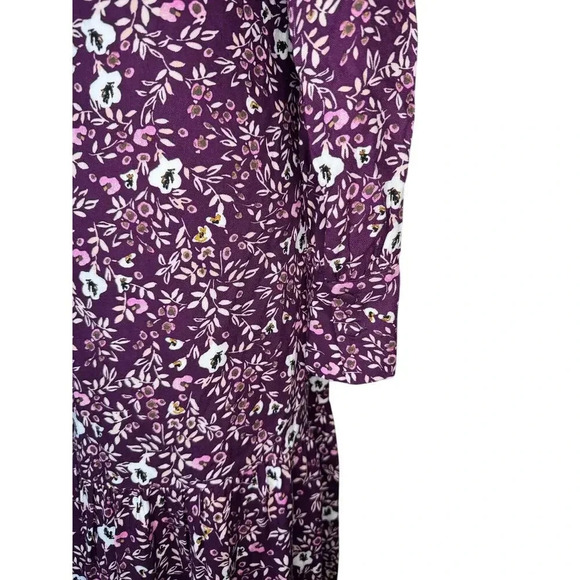 Marks & Spencer Long Sleeve Floral V-Neck Button Front Midi Dress - Size UK 8 - Picture 3 of 7